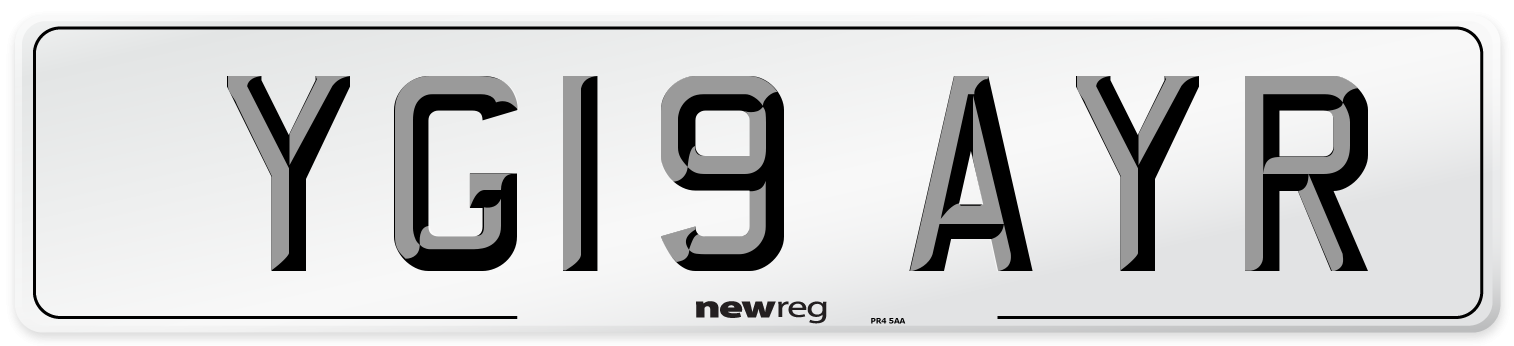 YG19 AYR Number Plate from New Reg